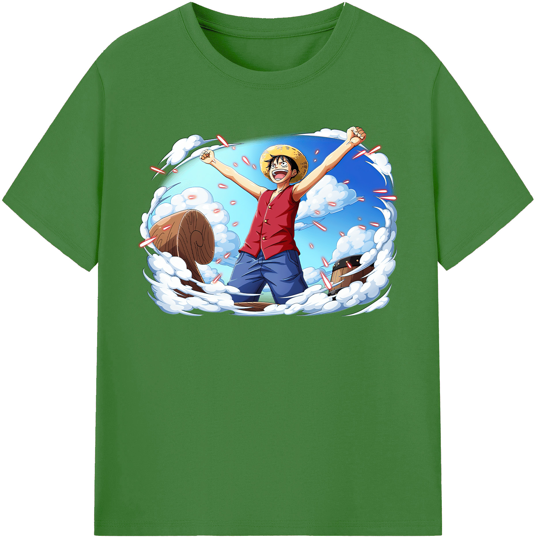 ワンピース モンキー・D・ルフィ ONE PIECE Monkey D. Luffy レディースカジュアルプリントTシャツ（綿100％）
